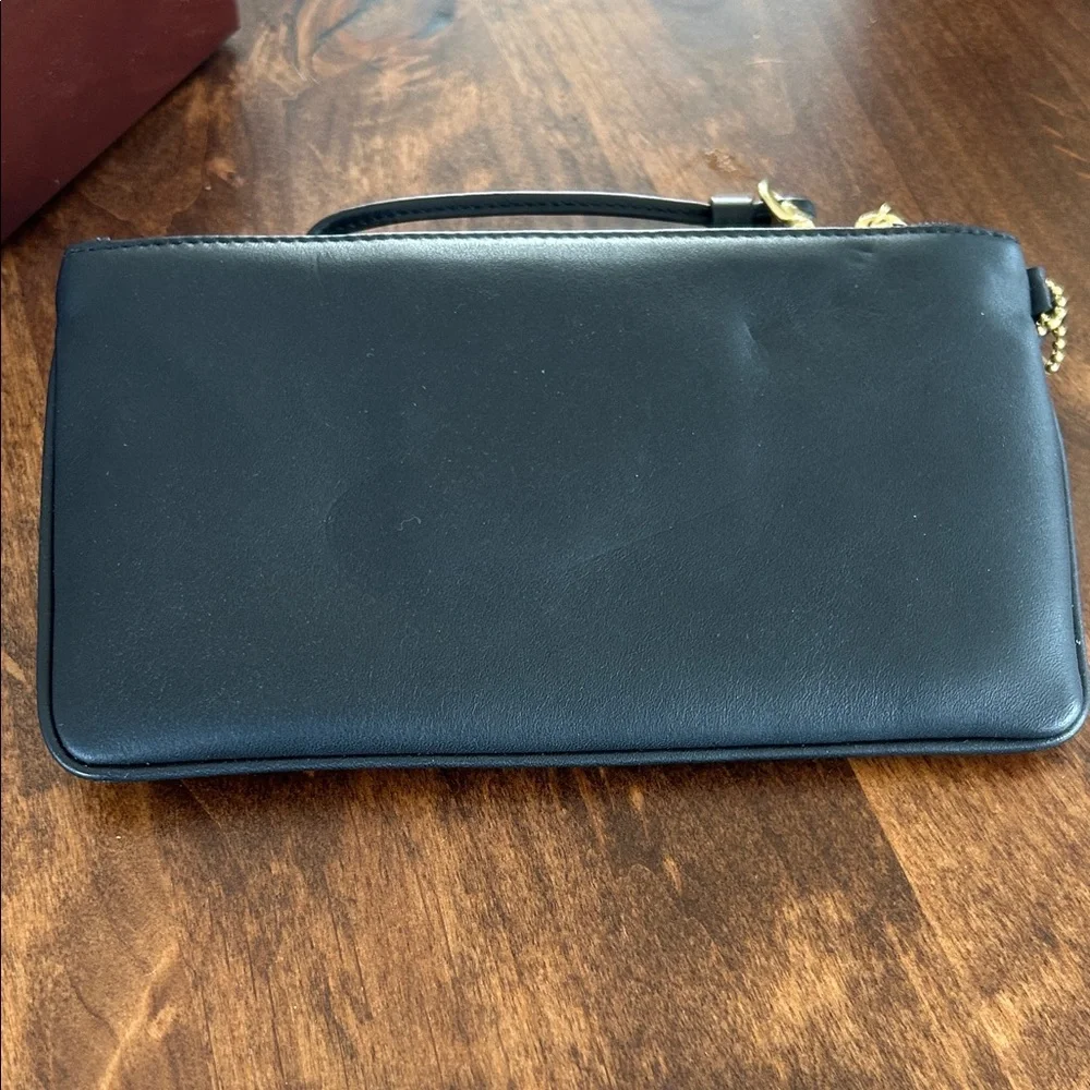 Coach Black Leather Wristlet with Gold Accents - Picture 3 of 5